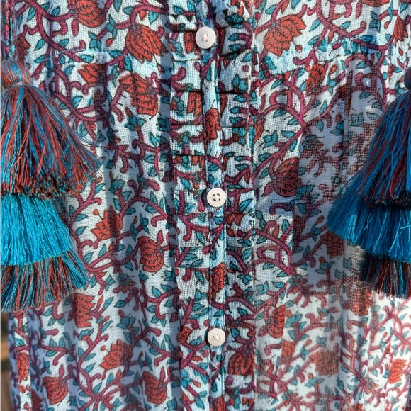 Poupette St. Barth Summer Dress blue /red size small - Picture 7 of 14